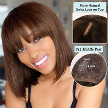 Load image into Gallery viewer, Straight Bob Wig with Bangs Human Hair
