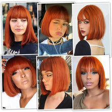 Load image into Gallery viewer, Straight Bob Wig with Bangs Human Hair
