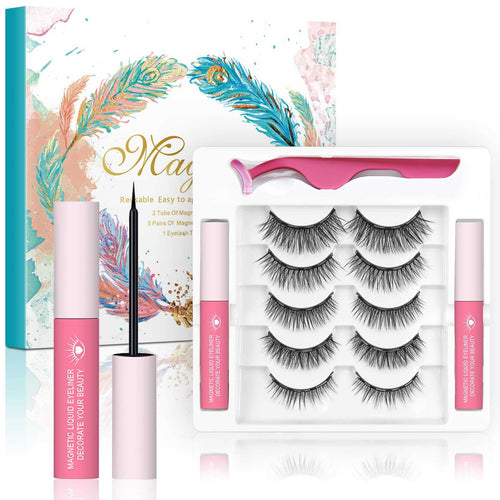 Waterproof 3D Magnetic Eyelashes with Eyeliner Wig Store