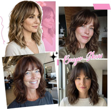 Load image into Gallery viewer, Women's Wavy Hair Topper With Bangs 14" Clip-In Hairpiece
