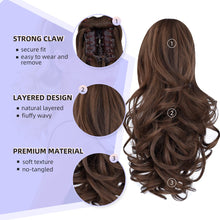 Load image into Gallery viewer, Straight Natural Looking ponytail extension, claw clip
