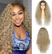 Load image into Gallery viewer, Sapphirewigs Loose Curly Ombre Ash Blonde Wig
