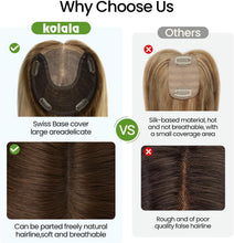 Load image into Gallery viewer, Human Hair Topper 150 Density Clip-In 6x7 Inch Silk Base Straight
