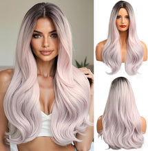 Load image into Gallery viewer, Ombre Blonde Mixed Light Pink Synthetic Wig

