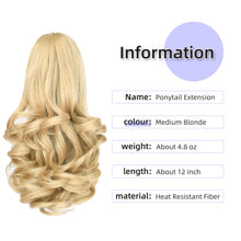 Load image into Gallery viewer, Straight Natural Looking ponytail extension, claw clip
