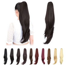 Load image into Gallery viewer, Straight Natural Looking ponytail extension, claw clip
