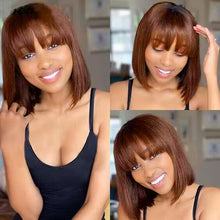Load image into Gallery viewer, Straight Bob Wig with Bangs Human Hair
