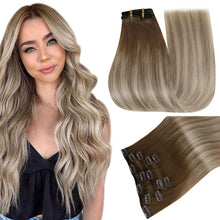 Load image into Gallery viewer, Balayage Clip in Human Hair Extensions Real Human Hair hair extension Wig Store
