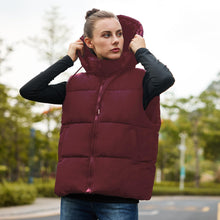 Load image into Gallery viewer, Women&#39;S Puffer Vest With Pockets &amp; Removable Hood
