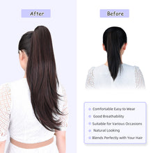 Load image into Gallery viewer, Straight Natural Looking ponytail extension, claw clip
