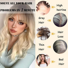 Load image into Gallery viewer, Women's Wavy Hair Topper With Bangs 14" Clip-In Hairpiece
