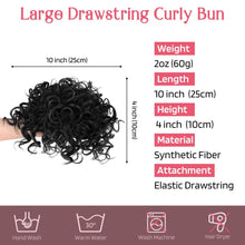 Load image into Gallery viewer, Curly Messy Hair Bun Hair Piece Elastic Drawstring Hair Bun Wig Store
