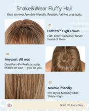 Load image into Gallery viewer, Straight Wig With Bangs 26" PuffPro Voluminous High Crown 4x4 Parting
