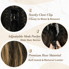 Load image into Gallery viewer, Straight Hair Bun Extension - 8 Inch Claw Clip
