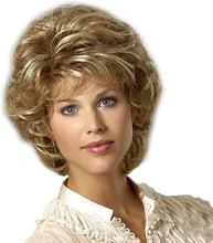 Load image into Gallery viewer, Short Natural Curly Blonde Highlight Wig
