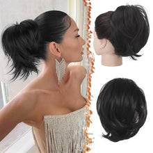 Load image into Gallery viewer, Straight Hair Bun Extension - 8 Inch Claw Clip
