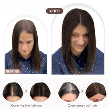 Load image into Gallery viewer, Human Hair Womens Topper for Thinning Hair Loss 8  x 10 cm
