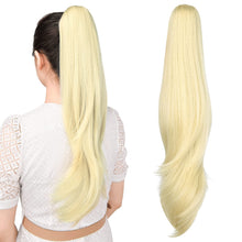 Load image into Gallery viewer, Straight Natural Looking ponytail extension, claw clip
