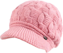 Load image into Gallery viewer, Cozy Women&#39;s Twisted Visor Fleece-Lined Winter Beret Hat
