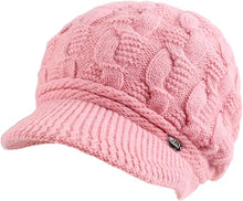 Load image into Gallery viewer, Cozy Women&#39;s Twisted Visor Fleece-Lined Winter Beret Hat
