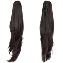 Load image into Gallery viewer, Straight Natural Looking ponytail extension, claw clip

