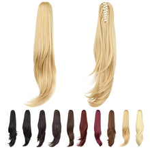 Load image into Gallery viewer, Straight Natural Looking ponytail extension, claw clip
