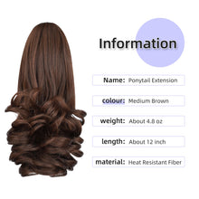 Load image into Gallery viewer, Straight Natural Looking ponytail extension, claw clip
