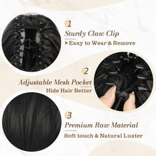 Load image into Gallery viewer, Straight Hair Bun Extension - 8 Inch Claw Clip
