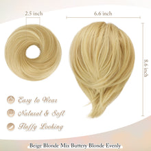 Load image into Gallery viewer, Straight Hair Bun Ponytail Extension, Elastic Scrunchie
