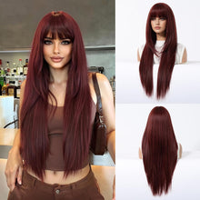 Load image into Gallery viewer, urgundy red straight synthetic wig 28 inches – Wigs Canada


