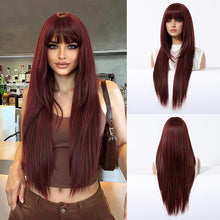 Load image into Gallery viewer, Long Burgundy Red Straight Wig
