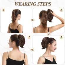 Load image into Gallery viewer, Straight Hair Bun Extension - 8 Inch Claw Clip
