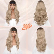 Load image into Gallery viewer, BARSDAR Ombre Blonde 26 Inch Wavy Headband Wig Glueless Voluminous Hair
