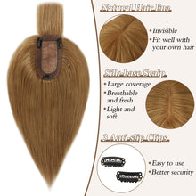 Load image into Gallery viewer, Human Hair Topper Crown Topper Hair Piece for Women 6X9 cm Base
