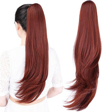 Load image into Gallery viewer, Straight Natural Looking ponytail extension, claw clip
