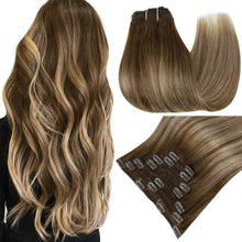 Load image into Gallery viewer, Balayage Clip in Human Hair Extensions Real Human Hair hair extension Wig Store
