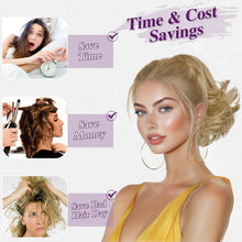 Load image into Gallery viewer, BARSDAR Short Blonde Ponytail - 10 Inch Wavy Drawstring Ponytail Hair Extensions for Women - Synthetic Comb Clip in Ponytail Hairpieces Fake Pony Tails Daily - Light Ash Blonde with Highlights
