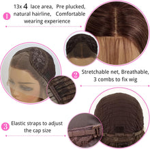 Load image into Gallery viewer, 3 Tone Ombre Blonde Golden Brown 13x4 Lace Front Wig
