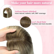 Load image into Gallery viewer, Women's Human Hair Topper Large Base Clip-In Straight Hairpiece
