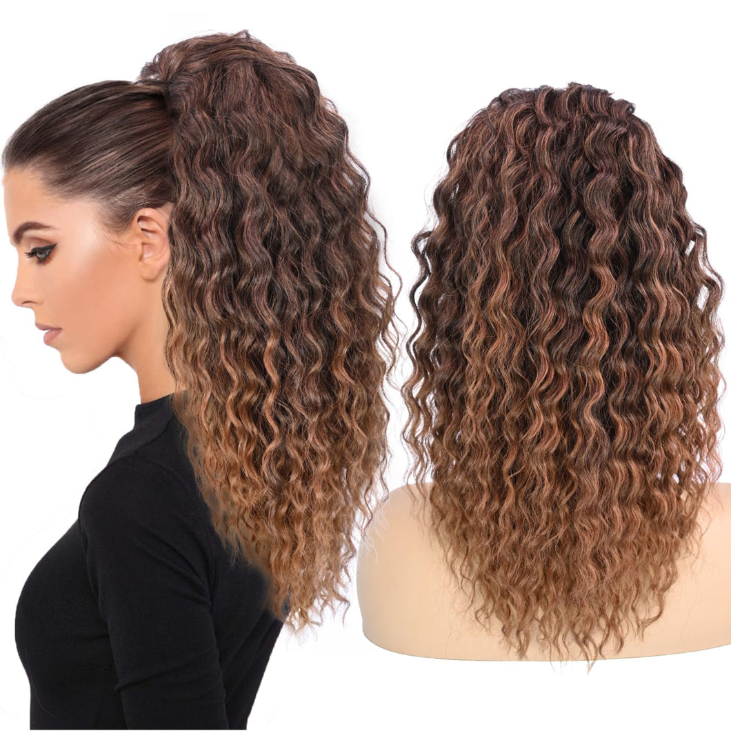Long Kinky Curly Ponytail Extension for Women 18Inch