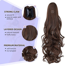 Load image into Gallery viewer, Straight Natural Looking ponytail extension, claw clip
