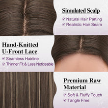 Load image into Gallery viewer, BARSDAR 28-Inch Long Straight Balayage Blonde Highlight Wig
