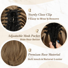 Load image into Gallery viewer, Straight Hair Bun Extension - 8 Inch Claw Clip
