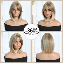 Load image into Gallery viewer, Straight Bob Wig Synthetic Middle Part Shoulder Length 12 Inch
