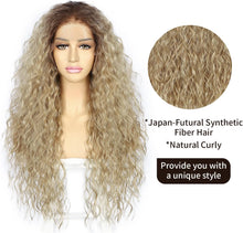 Load image into Gallery viewer, Sapphirewigs Loose Curly Ombre Ash Blonde Wig
