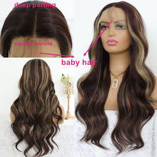Load image into Gallery viewer, Blonde Reddish Brown Synthetic Lace Front Wig
