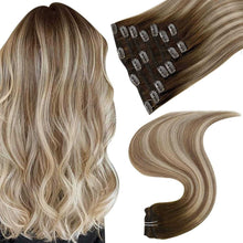 Load image into Gallery viewer, Balayage Clip in Human Hair Extensions Real Human Hair hair extension Wig Store
