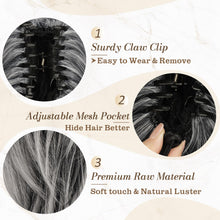 Load image into Gallery viewer, Straight Hair Bun Extension - 8 Inch Claw Clip
