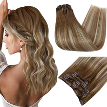 Load image into Gallery viewer, Balayage Clip in Human Hair Extensions Real Human Hair hair extension Wig Store
