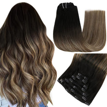 Load image into Gallery viewer, Balayage Clip in Human Hair Extensions Real Human Hair
